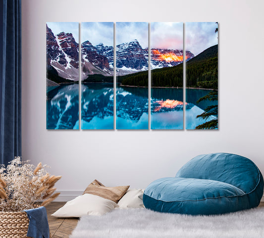 Moraine Lake at Sunrise in Banff National Park Canada Canvas Print ArtLexy   