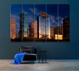 Houston Skyline at Night Canvas Print ArtLexy 5 Panels 36"x24" inches 