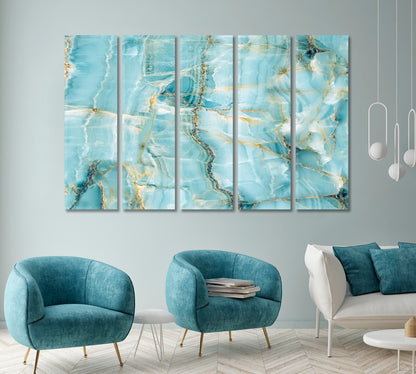 Natural Light Blue Marble Stone Canvas Print ArtLexy   