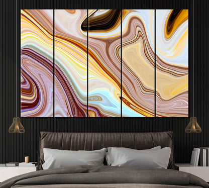 Liquid Marble ink Pattern Canvas Print ArtLexy 5 Panels 36"x24" inches 