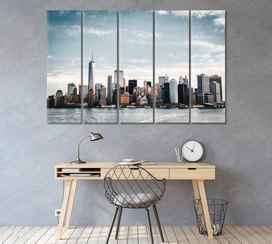 Manhattan Skyline With Hudson River Canvas Print ArtLexy   