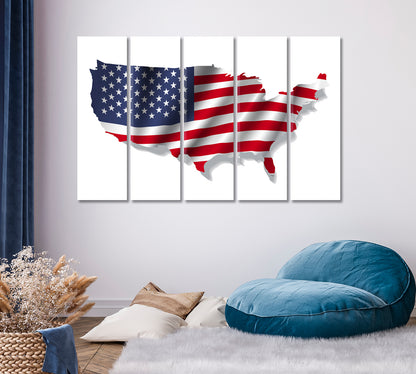 USA Map with Flag Canvas Print ArtLexy   