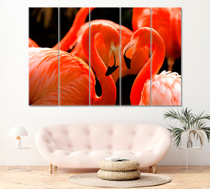 American Flamingo Canvas Print ArtLexy 5 Panels 36"x24" inches 