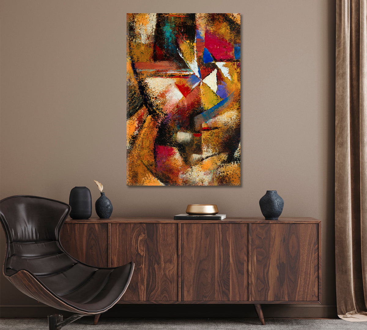 Abstract Brushstrokes Contemporary Art Canvas Print ArtLexy 1 Panel 16"x24" inches 