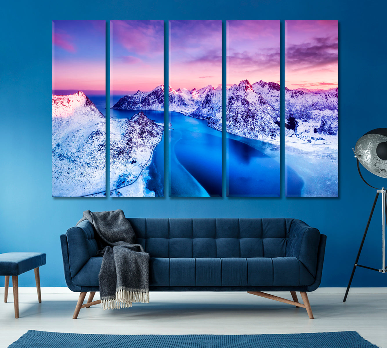 Lofoten Islands Norway Canvas Print ArtLexy 5 Panels 36"x24" inches 
