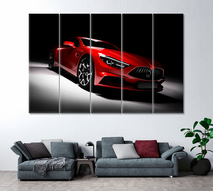 Luxury Sports Car Canvas Print ArtLexy 5 Panels 36"x24" inches 
