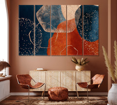 Trendy Abstract Pattern Canvas Print ArtLexy 5 Panels 36"x24" inches 