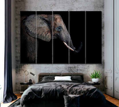 African Elephant Canvas Print ArtLexy 5 Panels 36"x24" inches 