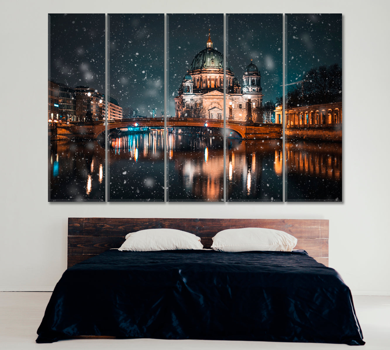 Berlin Cathedral on Spree River Canvas Print ArtLexy 5 Panels 36"x24" inches 