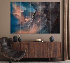 Abstract Fluid Marble Canvas Print ArtLexy 5 Panels 36"x24" inches 