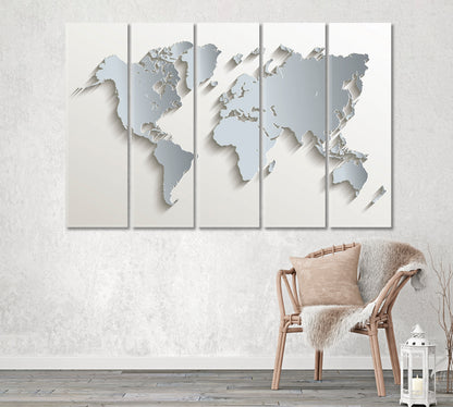 Abstract Minimalist World Map Canvas Print ArtLexy   