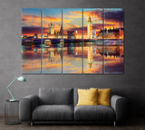 Big Ben and Houses of Parliament London Canvas Print ArtLexy 5 Panels 36"x24" inches 