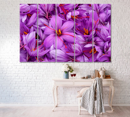 Saffron Flowers Canvas Print ArtLexy 5 Panels 36"x24" inches 