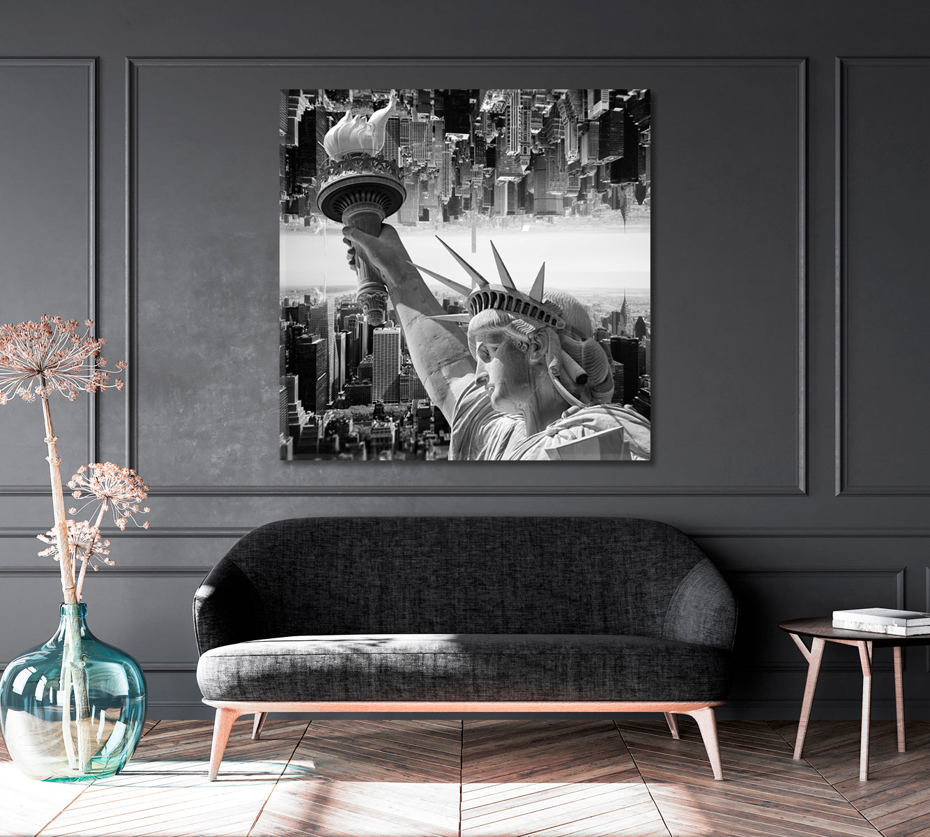 New York City with Statue of Liberty Canvas Print ArtLexy   