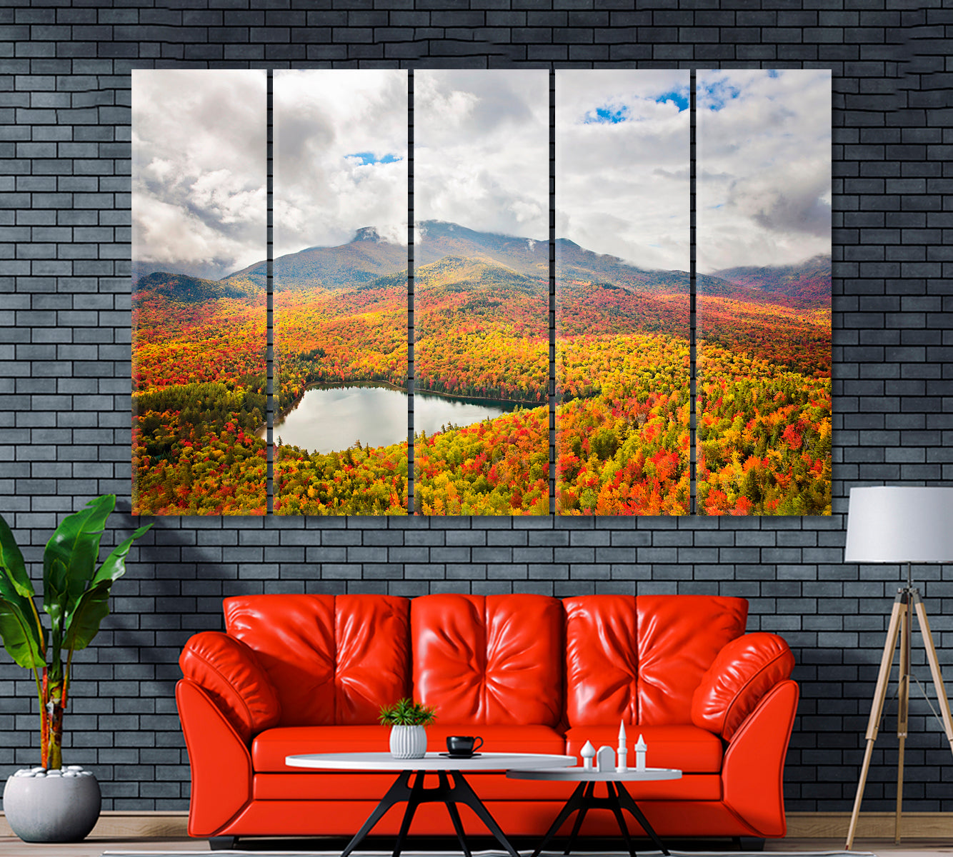 Autumn in New England Canvas Print ArtLexy 5 Panels 36"x24" inches 