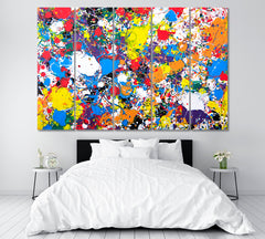 Colorful Abstract Splashes Canvas Print ArtLexy 5 Panels 36"x24" inches 