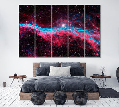 Witch's Broom Nebula (Veil Nebula) Canvas Print ArtLexy 5 Panels 36"x24" inches 