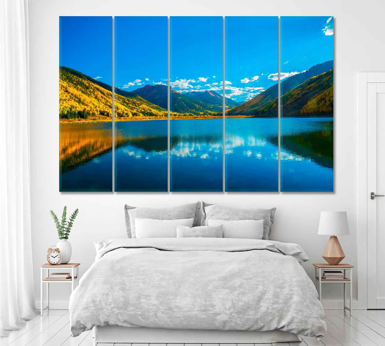 Crystal Lake with San Juan Mountains Colorado Canvas Print ArtLexy 5 Panels 36"x24" inches 