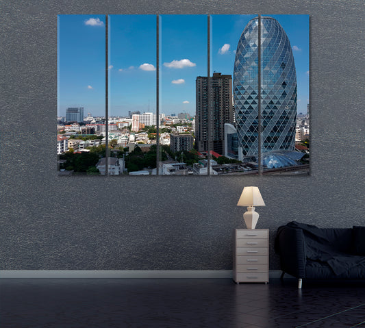 Office Building in Bangkok Canvas Print ArtLexy 5 Panels 36"x24" inches 