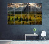 Grand Teton National Park Canvas Print ArtLexy 5 Panels 36"x24" inches 