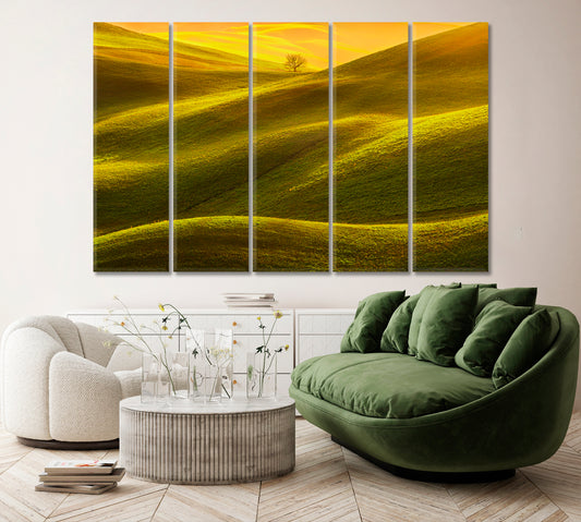 Tuscany Rolling Hills Canvas Print ArtLexy 5 Panels 36"x24" inches 