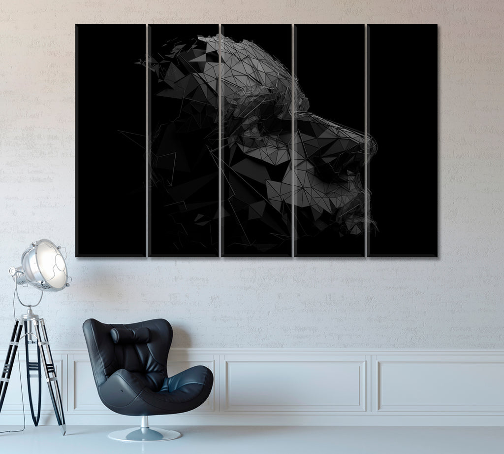 Abstract Human Face Canvas Print ArtLexy 5 Panels 36"x24" inches 