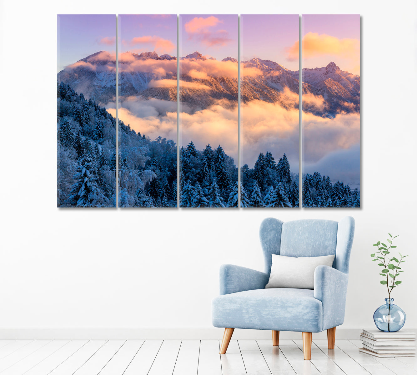 Mountains of Brandnertal Austria Canvas Print ArtLexy 5 Panels 36"x24" inches 