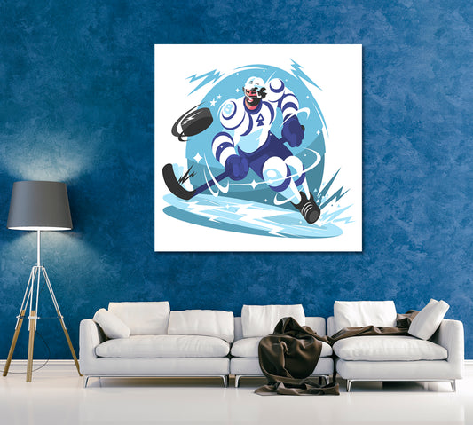 Ice Hockey Player Canvas Print ArtLexy 1 Panel 12"x12" inches 