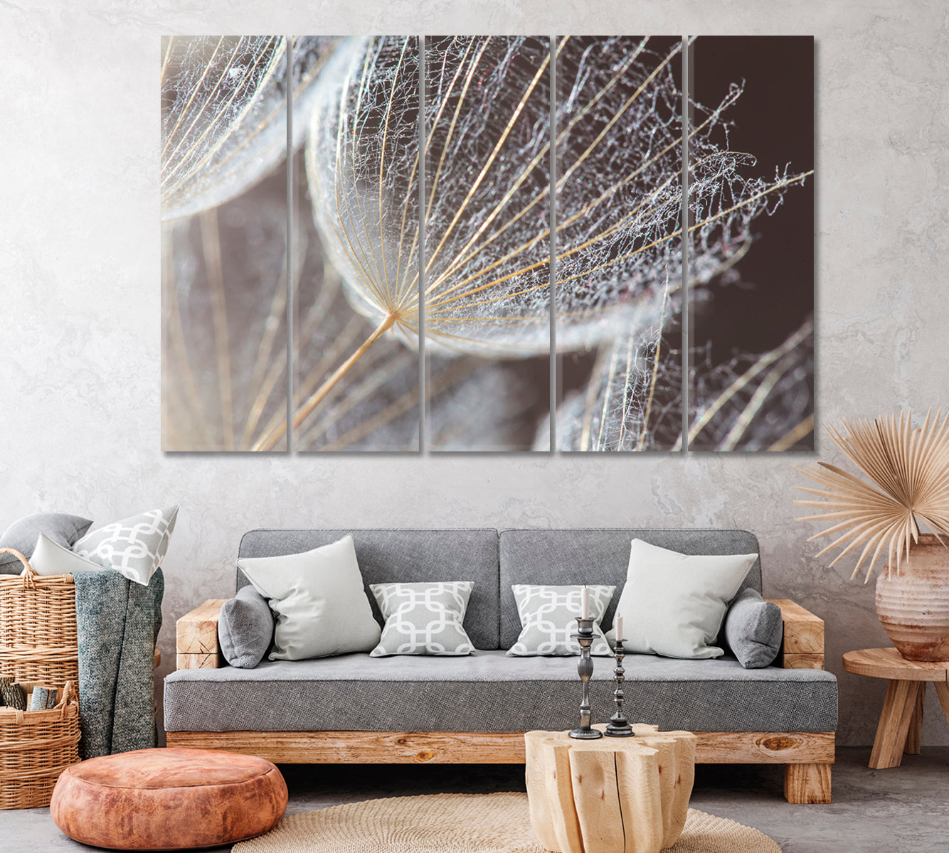 Dandelion Seed Canvas Print ArtLexy 5 Panels 36"x24" inches 