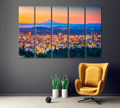 Portland Skyline USA Canvas Print ArtLexy   