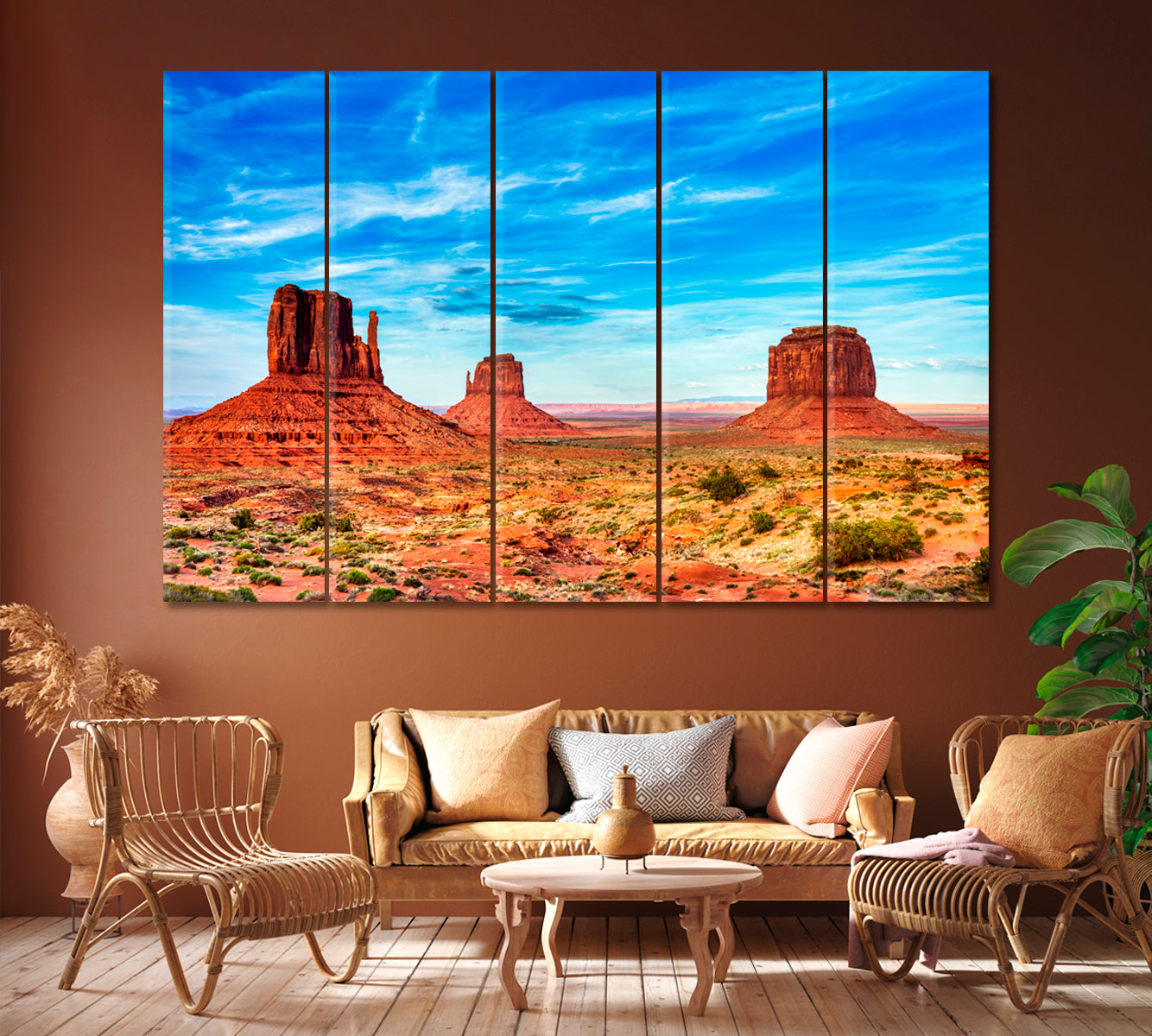 Oljato-Monument Valley Utah United States Canvas Print ArtLexy 5 Panels 36"x24" inches 