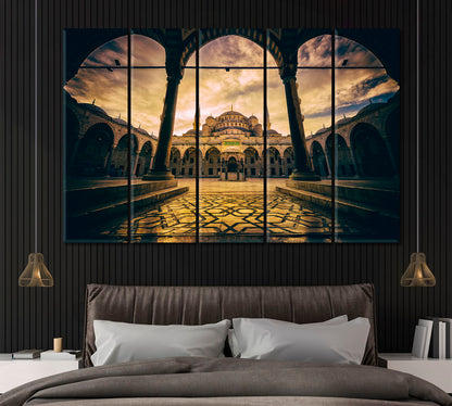 Blue Mosque (Sultan Ahmed Mosque) Istanbul Turkey Canvas Print ArtLexy 5 Panels 36"x24" inches 