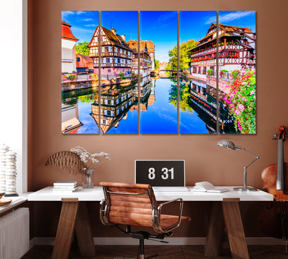 Petite France Strasbourg Canvas Print ArtLexy 5 Panels 36"x24" inches 