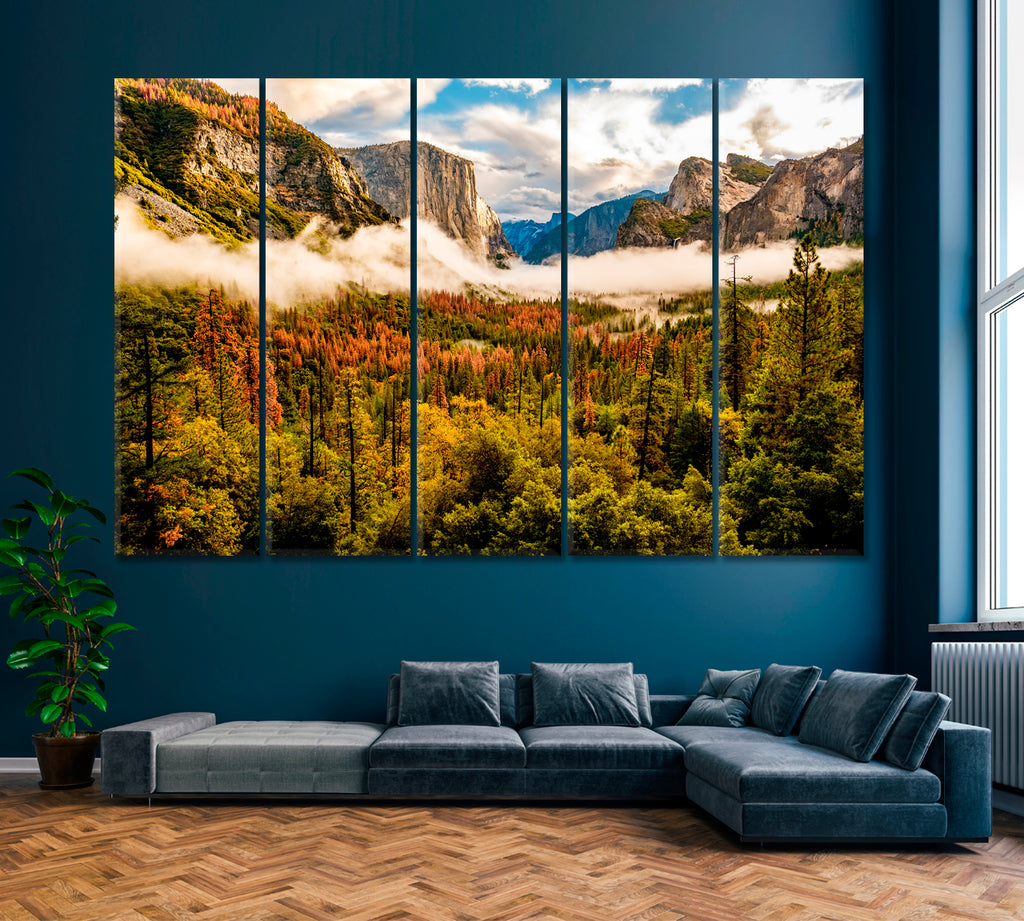 Yosemite National Park Valley California USA Canvas Print ArtLexy 5 Panels 36"x24" inches 