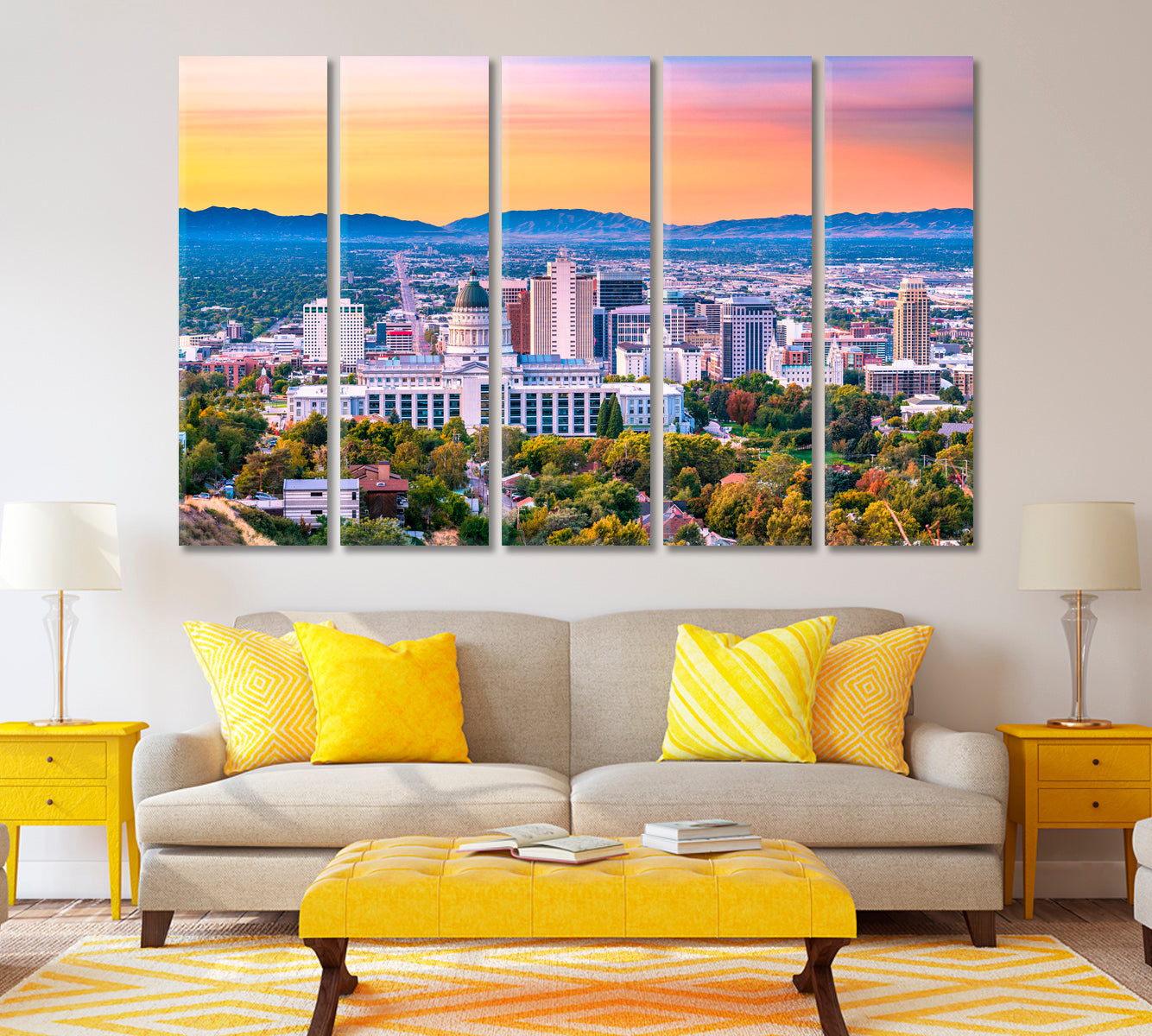 Salt Lake City Skyline Utah USA Canvas Print ArtLexy   