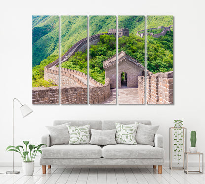 Mutianyu Great Wall of China Canvas Print ArtLexy 5 Panels 36"x24" inches 