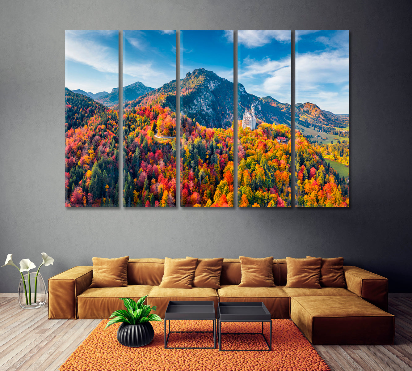 Fabulous Landscape of Alps with Neuschwanstein Castle Germany Canvas Print ArtLexy   