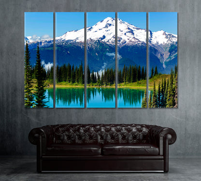 Image Lake and Glacier Peak Washington USA Canvas Print ArtLexy 5 Panels 36"x24" inches 