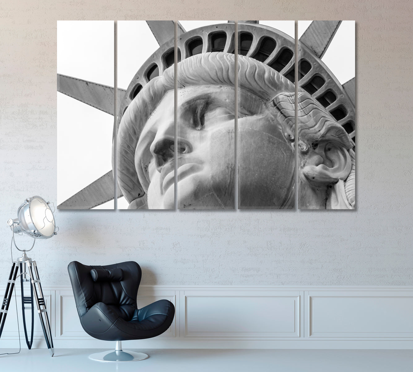 Statue of Liberty Face New York Canvas Print ArtLexy 5 Panels 36"x24" inches 