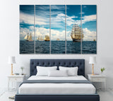 Tall Ships Race Canvas Print ArtLexy 5 Panels 36"x24" inches 