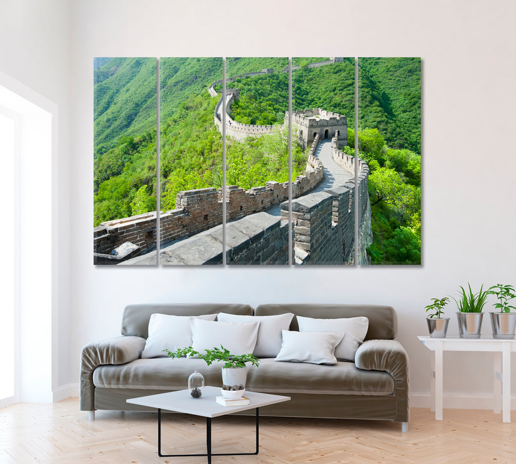Great Wall of China Mutianyu Beijing Canvas Print ArtLexy 5 Panels 36"x24" inches 