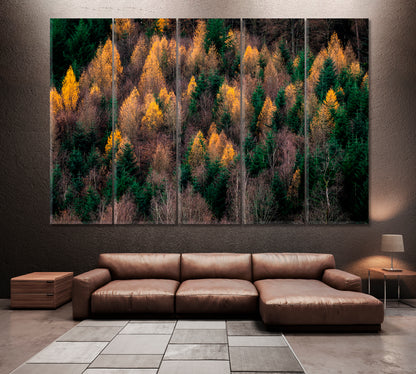 Autumn Forest Canvas Print ArtLexy 5 Panels 36"x24" inches 