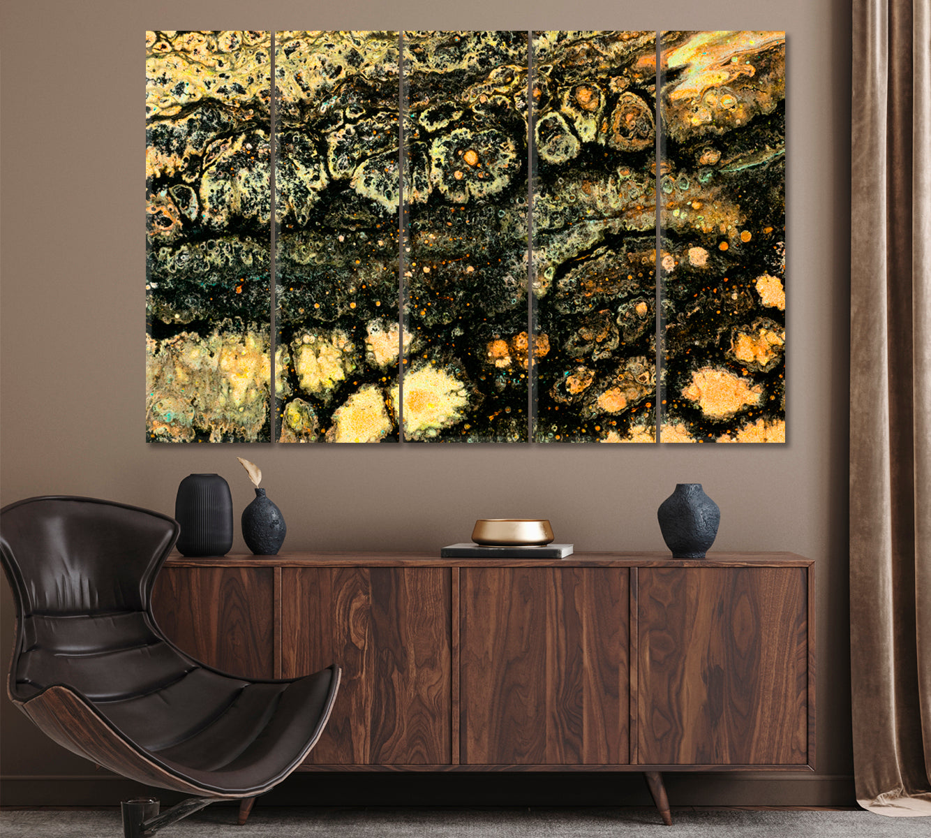 Abstract Grunge Pattern Canvas Print ArtLexy 5 Panels 36"x24" inches 