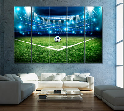 Football Pitch Canvas Print ArtLexy 5 Panels 36"x24" inches 