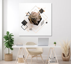 Cube with Marble Pattern Canvas Print ArtLexy   