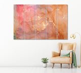 Abstract Marble Mixed Ink Pattern Canvas Print ArtLexy 5 Panels 36"x24" inches 