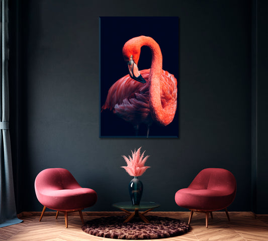 Pink Flamingo Portrait Canvas Print ArtLexy 1 Panel 16"x24" inches 