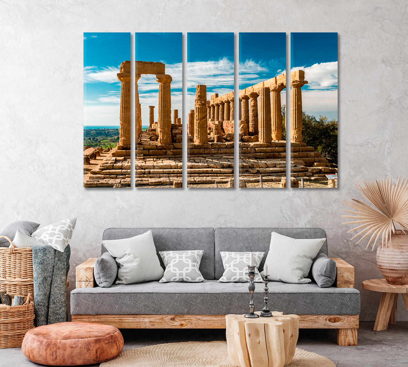 Temple of Juno Ruins Akragas Sicily Italy Canvas Print ArtLexy   