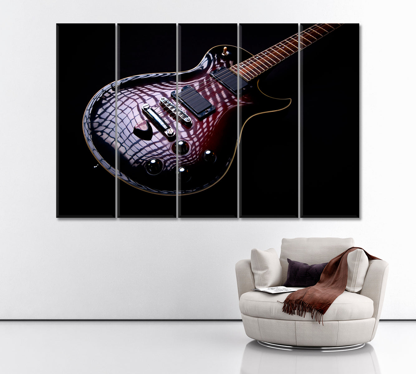Gibson Les Paul Electric Guitar Canvas Print ArtLexy 5 Panels 36"x24" inches 