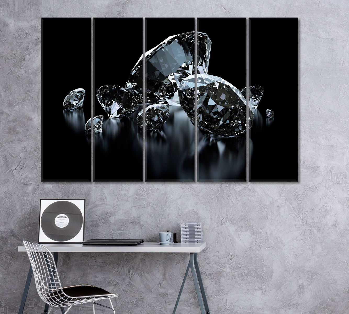 Luxury Diamonds Canvas Print ArtLexy 5 Panels 36"x24" inches 